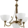 Casa Padrino Luxus Barock Kristall Kronleuchter Messing mit Patina / Weiß Ø 62 x H. 70 cm