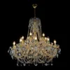 Casa Padrino Luxus Barock Kristall Kronleuchter Gold Ø 95 x H. 58 cm - Prunkvolle Messing Kronleuchter mit böhmischem Kristallglas - Barock Möbel - Edel & Prunkvoll