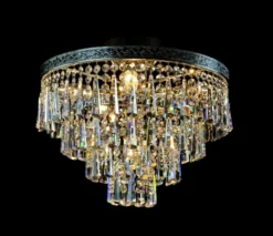 Casa Padrino Luxus Barock Kristall Kronleuchter Silber Ø 40 x H. 34 cm - Prunkvolle Messing Kronleuchter mit böhmischem Kristallglas - Barock Möbel - Edel & Prunkvoll