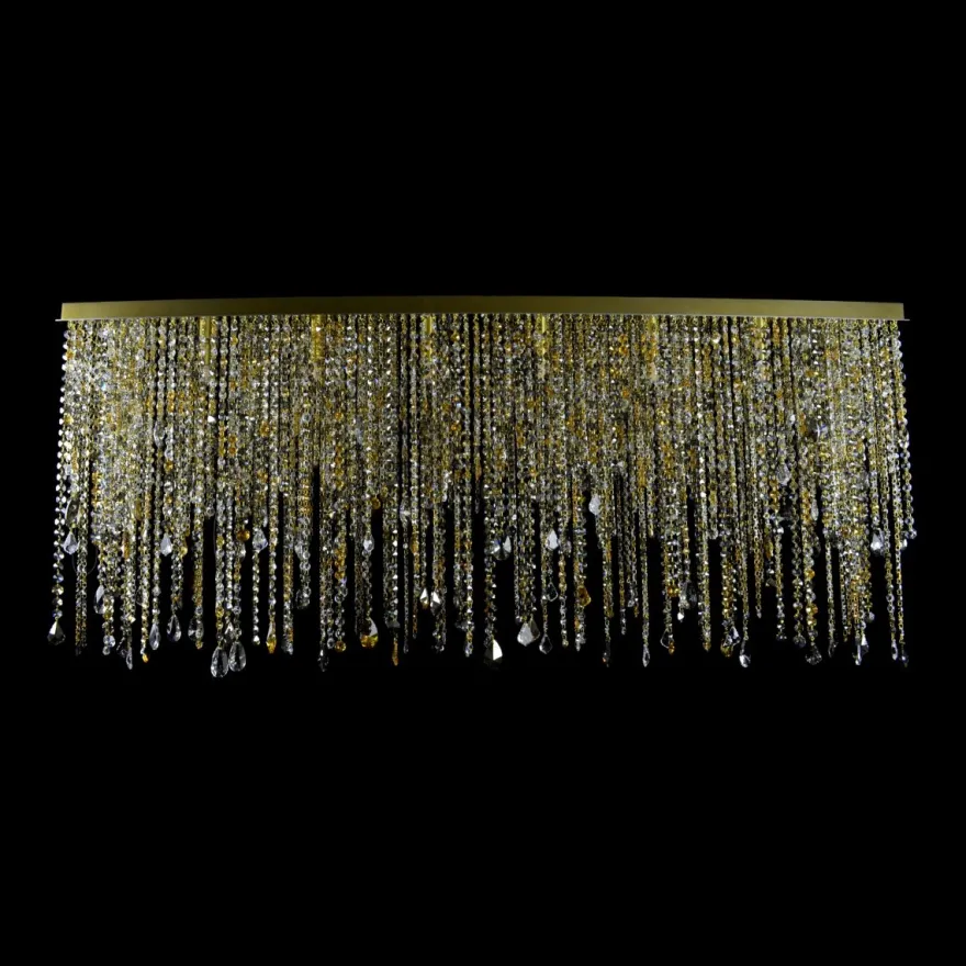 Casa Padrino Luxus Barock Kristall Wandleuchte Gold 140 x 30 x H. 50 cm - Prunkvolle Messing Wandleuchte mit böhmischem Kristallglas - Barock Möbel - Edel & Prunkvoll