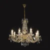 Casa Padrino Luxus Barock Kristall Kronleuchter Gold Ø 65 x H. 58 cm - Prunkvolle Messing Kronleuchter mit böhmischem Kristallglas - Barock Möbel - Edel & Prunkvoll