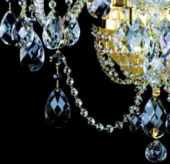 Casa Padrino Luxus Barock Kristall Wandleuchte Gold 51 x 32 x H. 56 cm - Prunkvolle Wandlampe mit Böhmischem Kristallglas - Edel & Prunkvoll