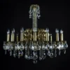 Casa Padrino Luxus Barock Kristall Kronleuchter Gold Ø 85 x H. 72 cm - Prunkvolle Messing Kronleuchter mit böhmischem Kristallglas - Barock Möbel - Edel & Prunkvoll