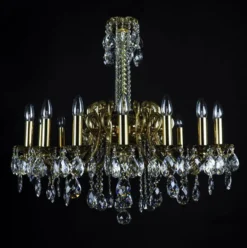 Casa Padrino Luxus Barock Kristall Kronleuchter Gold Ø 85 x H. 72 cm - Prunkvolle Messing Kronleuchter mit böhmischem Kristallglas - Barock Möbel - Edel & Prunkvoll