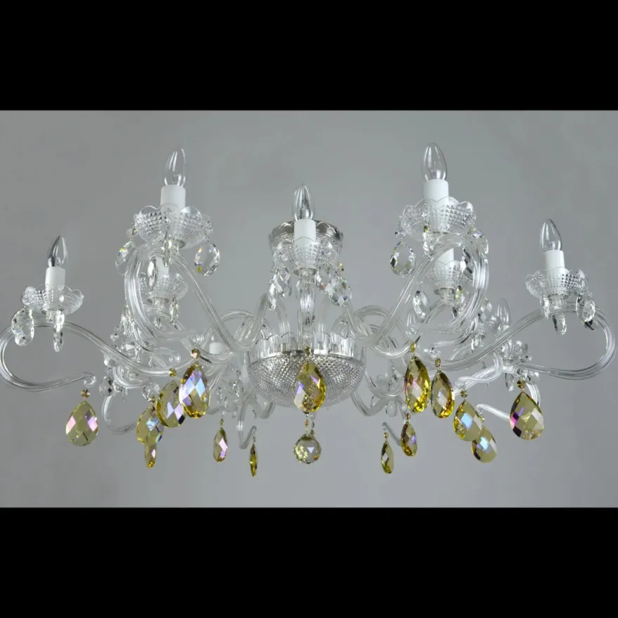 Casa Padrino Luxus Barock Kristall Deckenleuchte Silber Ø 107 x H. 42 cm - Prunkvolle Messing Deckenleuchte mit böhmischem Kristallglas - Barock Möbel - Edel & Prunkvoll