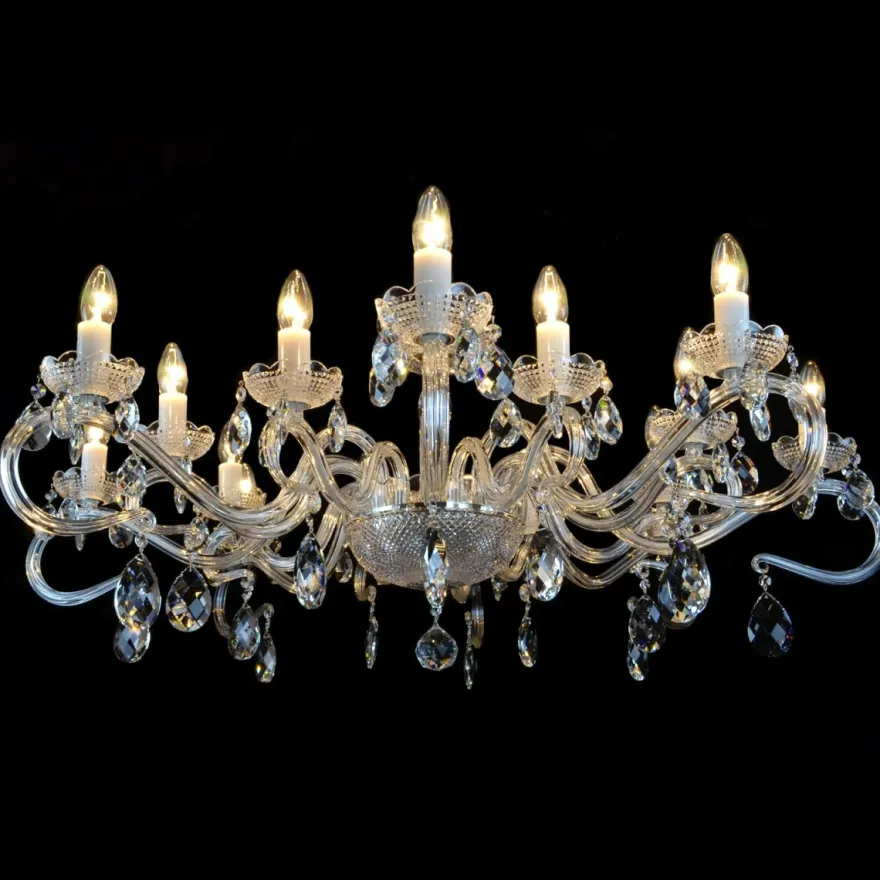 Casa Padrino Luxus Barock Kristall Deckenleuchte Silber Ø 107 x H. 42 cm - Prunkvolle Messing Deckenleuchte mit böhmischem Kristallglas - Barock Möbel - Edel & Prunkvoll