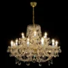 Casa Padrino Luxus Barock Kristall Kronleuchter Gold Ø 95 x H. 58 cm - Prunkvolle Messing Kronleuchter mit böhmischem Kristallglas - Barock Möbel - Edel & Prunkvoll