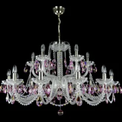 Casa Padrino Luxus Barock Kristall Deckenleuchte Silber Ø 105 x H. 56 cm - Prunkvolle Messing Deckenleuchte mit böhmischem Kristallglas - Barock Möbel - Edel & Prunkvoll