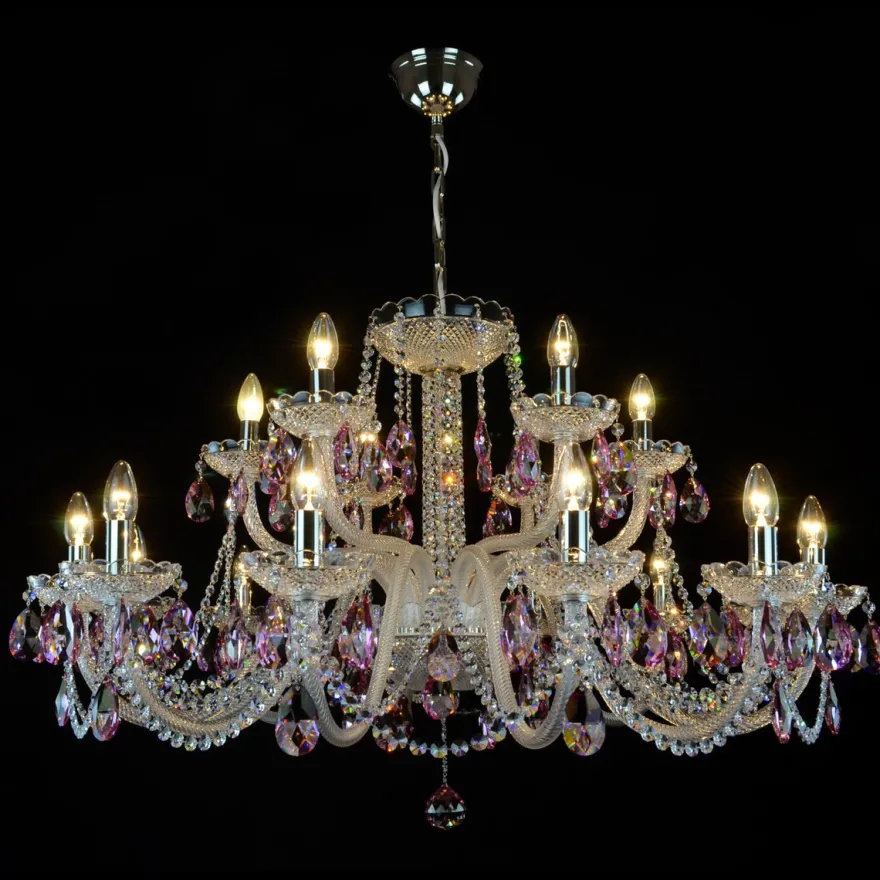 Casa Padrino Luxus Barock Kristall Deckenleuchte Silber Ø 105 x H. 56 cm - Prunkvolle Messing Deckenleuchte mit böhmischem Kristallglas - Barock Möbel - Edel & Prunkvoll