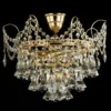 Casa Padrino Luxus Barock Kristall Kronleuchter Gold Ø 40 x H. 26 cm - Prunkvolle Messing Kronleuchter mit böhmischem Kristallglas - Barock Möbel - Edel & Prunkvoll