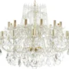 Casa Padrino Luxus Barock Kristall Kronleuchter Gold Ø 90 x H. 70 cm - Prunkvoller Kronleuchter mit edlem Kristallglas - Edel & Prunkvoll
