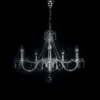 Casa Padrino Luxus Barock Kristall Kronleuchter Silber Ø 55 x H. 45 cm - Prunkvolle Messing Kronleuchter mit böhmischem Kristallglas - Barock Möbel - Edel & Prunkvoll