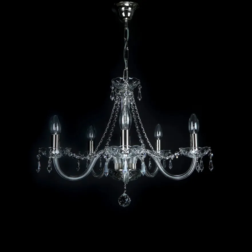 Casa Padrino Luxus Barock Kristall Kronleuchter Silber Ø 55 x H. 45 cm - Prunkvolle Messing Kronleuchter mit böhmischem Kristallglas - Barock Möbel - Edel & Prunkvoll