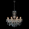 Casa Padrino Luxus Barock Kristall Kronleuchter Silber Ø 70 x H. 65 cm - Prunkvolle Messing Kronleuchter mit böhmischem Kristallglas - Barock Möbel - Edel & Prunkvoll