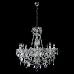 Casa Padrino Luxus Barock Kristall Kronleuchter Silber Ø 70 x H. 65 cm - Prunkvolle Messing Kronleuchter mit böhmischem Kristallglas - Barock Möbel - Edel & Prunkvoll