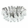 Casa Padrino Luxus Barock Kristall Deckenleuchte Antik Silber Ø 50 x H. 32 cm - Made in Italy