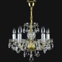 Casa Padrino Luxus Barock Kristall Kronleuchter Gold Ø 44 x H. 35 cm - Prunkvolle Messing Kronleuchter mit böhmischem Kristallglas - Barock Möbel - Edel & Prunkvoll