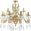 Casa Padrino Luxus Barock Kristall Kronleuchter Gold Ø 70 x H. 65 cm - Vergoldeter Messing Kronleuchter mit edlem Kristallglas - Barock Wohnzimmer Kronleuchter - Barock Hotel Kronleuchter