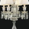 Casa Padrino Luxus Barock Kristallglas Tischleuchte Silber / Weiß Ø 46 x H. 56 cm - Hotel & Restaurant Deko Accessoires - Edel & Prunkvoll
