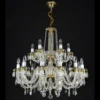 Casa Padrino Luxus Barock Kristall Kronleuchter Gold Ø 75 x H. 78 cm - Prunkvolle Messing Kronleuchter mit böhmischem Kristallglas - Barock Möbel - Edel & Prunkvoll