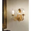 Casa Padrino Luxus Barock Kristall Doppel Wandleuchte Bronze / Weiß 40 cm - Made in Italy