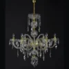 Casa Padrino Luxus Barock Kristall Kronleuchter Gold Ø 82 x H. 88 cm - Prunkvolle Messing Kronleuchter mit böhmischem Kristallglas - Barock Möbel - Edel & Prunkvoll