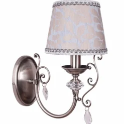 Casa Padrino Luxus Barock Kristall Wandleuchte Silber / Beige H. 35 cm - Barock Leuchten