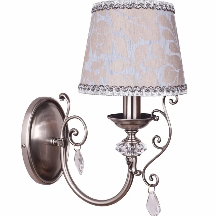 Casa Padrino Luxus Barock Kristall Wandleuchte Silber / Beige H. 35 cm - Barock Leuchten