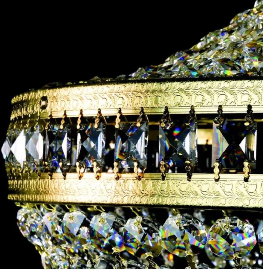 Casa Padrino Luxus Barock Kristall Stehleuchte Gold Ø 50 x H. 155 cm - Prunkvolle Stehlampe mit Böhmischem Kristallglas - Barock Kristall Leuchten - Barock Möbel
