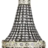 Casa Padrino Luxus Barock Kristall Kronleuchter Schwarz / Silber Ø 35 x H. 70 cm - Prunkvoller Barockstil Kronleuchter - Barock Kristall Leuchten - Edel & Prunkvoll