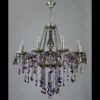 Casa Padrino Luxus Barock Kristall Kronleuchter Silber Ø 75 x H. 75 cm - Prunkvolle Messing Kronleuchter mit böhmischem Kristallglas - Barock Möbel - Edel & Prunkvoll