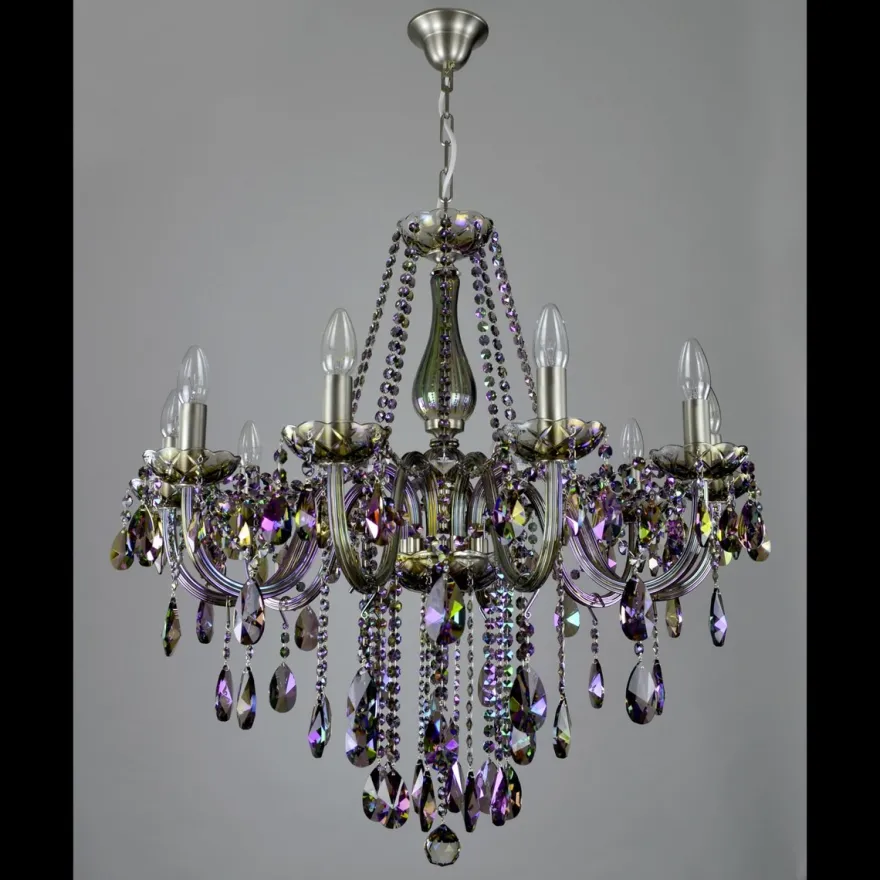 Casa Padrino Luxus Barock Kristall Kronleuchter Silber Ø 75 x H. 75 cm - Prunkvolle Messing Kronleuchter mit böhmischem Kristallglas - Barock Möbel - Edel & Prunkvoll