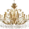 Casa Padrino Luxus Barock Kristall Kronleuchter Gold Ø 120 x H. 65 cm - Prunkvoller Messing Kronleuchter mit edlem Kristallglas - Barock Leuchten