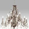 Casa Padrino Luxus Barock Kristall Kronleuchter Antik Silber Ø 90 cm - Prunkvoller Wohnzimmer Kronleuchter im Barockstil - Barock Möbel - Edel & Prunkvoll