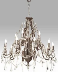 Casa Padrino Luxus Barock Kristall Kronleuchter Antik Silber Ø 90 cm - Prunkvoller Wohnzimmer Kronleuchter im Barockstil - Barock Möbel - Edel & Prunkvoll