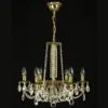 Casa Padrino Luxus Barock Kristall Kronleuchter Gold Ø 55 x H. 50 cm - Prunkvolle Messing Kronleuchter mit böhmischem Kristallglas - Barock Möbel - Edel & Prunkvoll