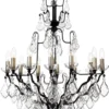 Casa Padrino Luxus Barock Kristall Kronleuchter Schwarz 70 x 58 x H. 85 cm - Barock & Jugendstil Wohnzimmer Kronleuchter