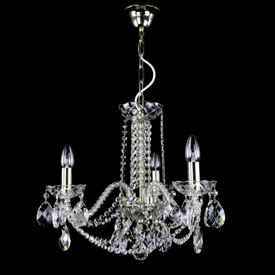 Casa Padrino Luxus Barock Kristall Kronleuchter Silber Ø 43 x H. 40 cm - Prunkvoller Messing Kronleuchter mit böhmischem Kristallglas - Barock Möbel - Edel & Prunkvoll