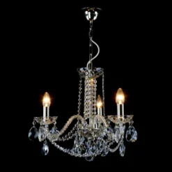 Casa Padrino Luxus Barock Kristall Kronleuchter Silber Ø 43 x H. 40 cm - Prunkvoller Messing Kronleuchter mit böhmischem Kristallglas - Barock Möbel - Edel & Prunkvoll