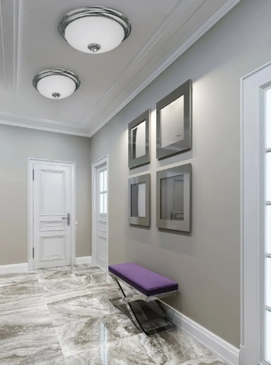 Casa Padrino Luxus Barock Kristall Deckenleuchte Silber / Weiß Ø 60 x H. 20 cm - Runde Barockstil Wohnzimmer Deckenlampe - Barock Leuchten - Barock Möbel - Edel & Prunkvoll