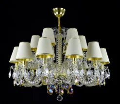 Casa Padrino Luxus Barock Kristall Kronleuchter Gold Ø 88 x H. 65 cm - Prunkvolle Messing Kronleuchter mit böhmischem Kristallglas - Barock Möbel - Edel & Prunkvoll
