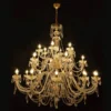 Casa Padrino Luxus Barock Kristall Kronleuchter Gold Ø 150 x H. 140 cm - Prunkvolle Messing Kronleuchter mit böhmischem Kristallglas - Barock Möbel - Edel & Prunkvoll