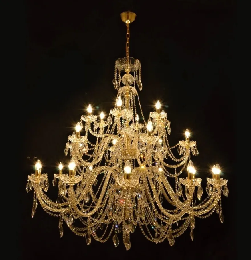 Casa Padrino Luxus Barock Kristall Kronleuchter Gold Ø 150 x H. 140 cm - Prunkvolle Messing Kronleuchter mit böhmischem Kristallglas - Barock Möbel - Edel & Prunkvoll