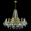 Casa Padrino Luxus Barock Kristall Kronleuchter Gold Ø 87 x H. 72 cm - Prunkvolle Messing Kronleuchter mit böhmischem Kristallglas - Barock Möbel - Edel & Prunkvoll