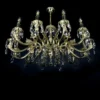 Casa Padrino Luxus Barock Kristall Kronleuchter Gold Ø 76 x H. 47 cm - Prunkvolle Messing Kronleuchter mit böhmischem Kristallglas - Barock Möbel - Edel & Prunkvoll