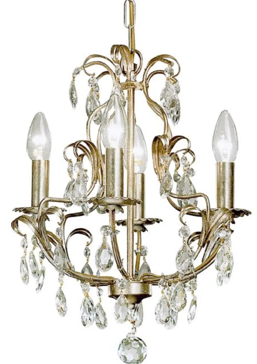 Casa Padrino Luxus Barock Kristall Kronleuchter Silber Ø 35 x H. 45 cm - Barock & Jugendstil Wohnzimmer Kronleuchter
