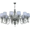 Casa Padrino Luxus Barock Kristall Kronleuchter Silber / Schwarz / Weiß Ø 130 x H. 80 cm