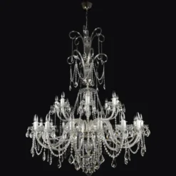 Casa Padrino Luxus Barock Kristall Kronleuchter Gold Ø 110 x H. 110 cm - Prunkvolle Messing Kronleuchter mit böhmischem Kristallglas - Barock Möbel - Edel & Prunkvoll