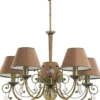 Casa Padrino Luxus Barock Kristall Kronleuchter Messing mit Patina / Braun Ø 66 cm