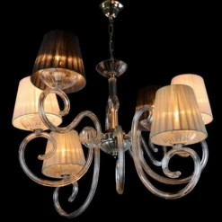 Casa Padrino Luxus Barock Kristall Kronleuchter Silber Ø 75 x H. 58 cm - Prunkvolle Messing Kronleuchter mit böhmischem Kristallglas - Barock Möbel - Edel & Prunkvoll